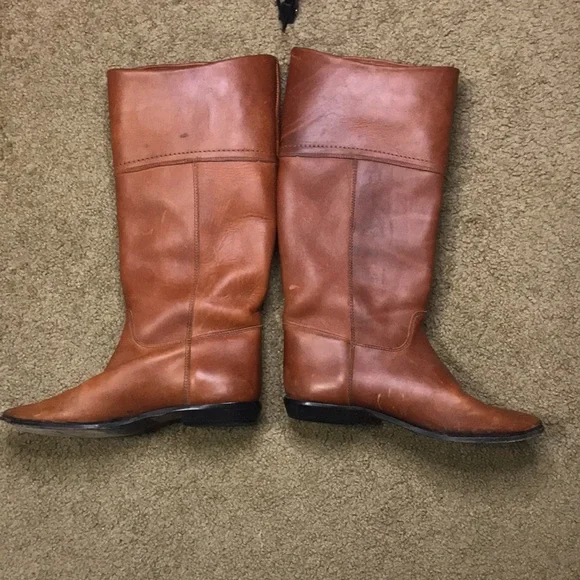 Brown Leather Knee-High Boots - Picture 3 of 9